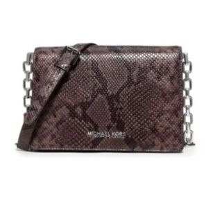 Michael Kors Brinkley Python Embossed Leather Crossbody